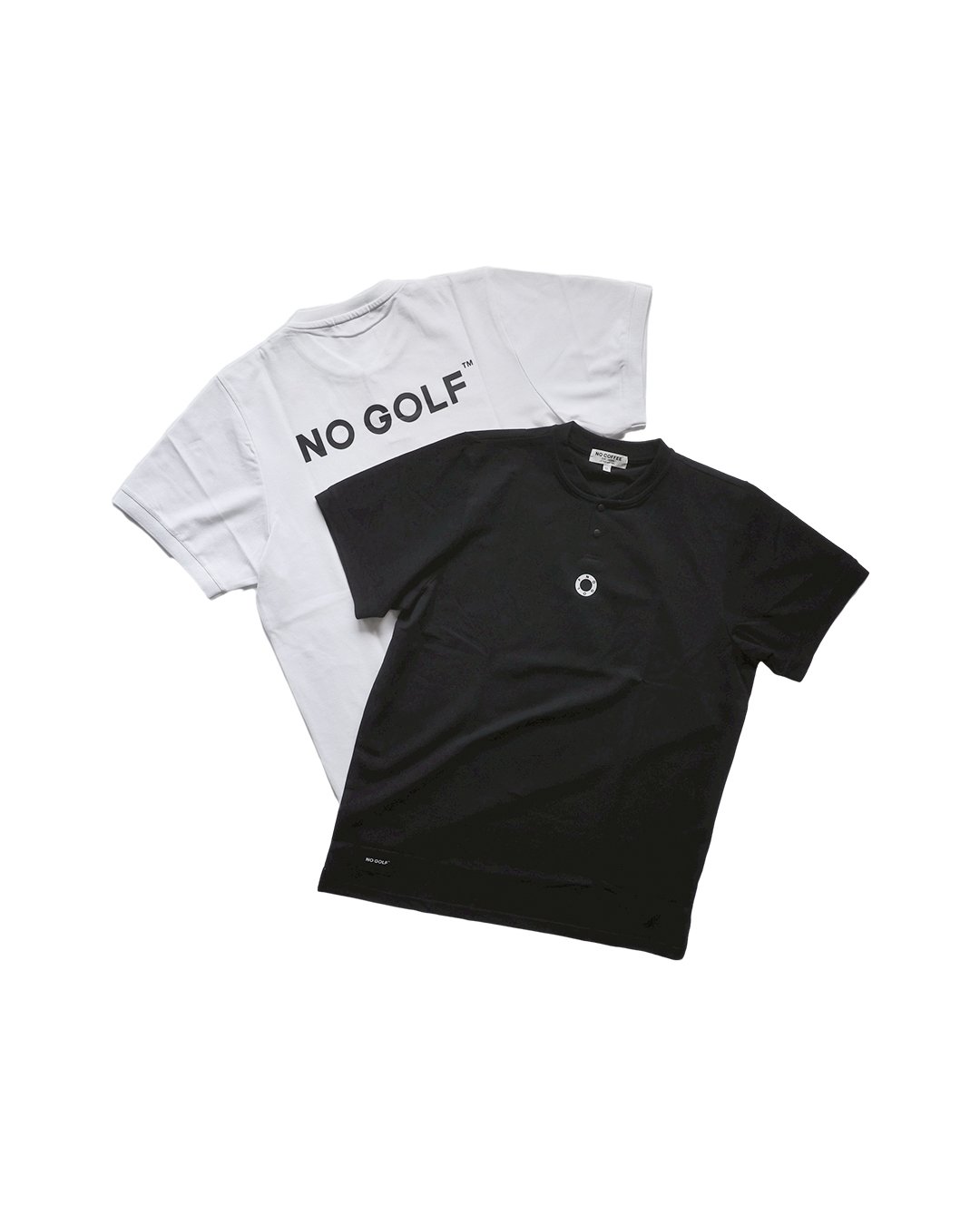 NO GOLF HENRY NECK POLO SHIRT SS COOLMAX - Whit