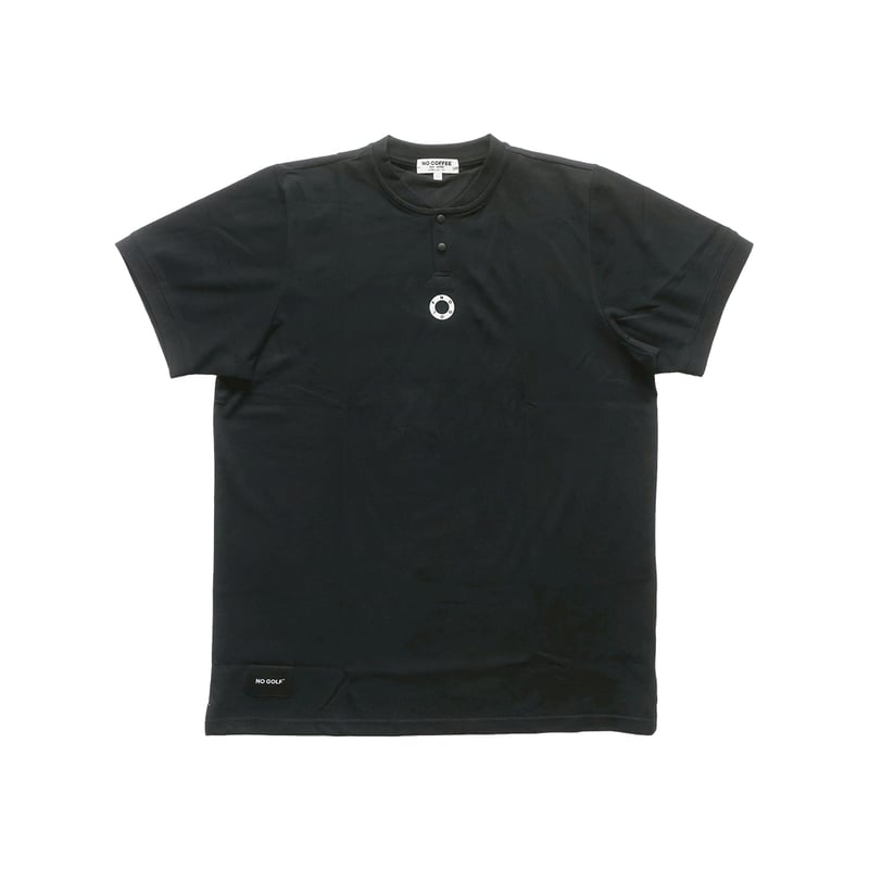 NO GOLF HENRY NECK POLO SHIRT SS COOLMAX - Blac