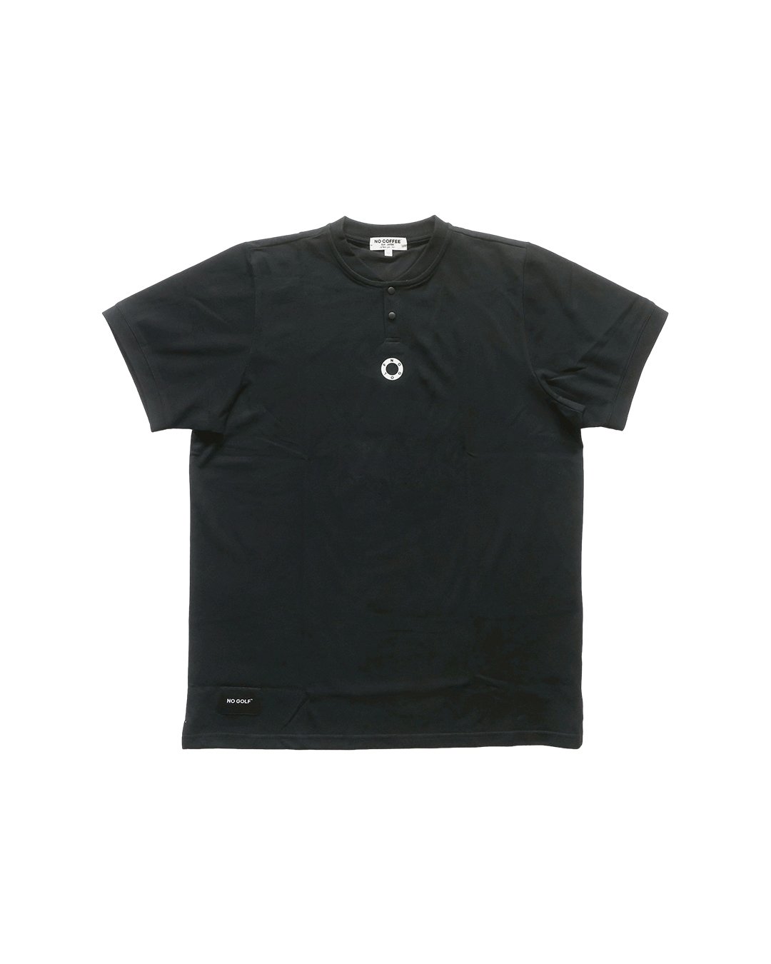 NO GOLF HENRY NECK POLO SHIRT SS COOLMAX - Blac