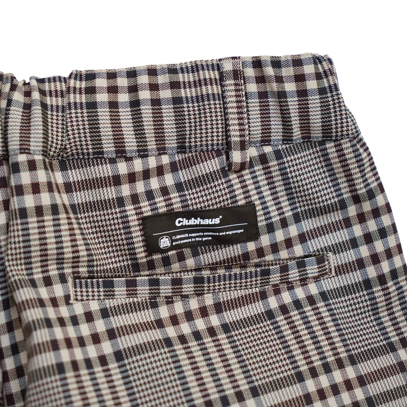 CLUBHAUS Center Press Easy Shorts - Beigecheck CLUBHAUS Center Press Easy Shorts - Beigecheck