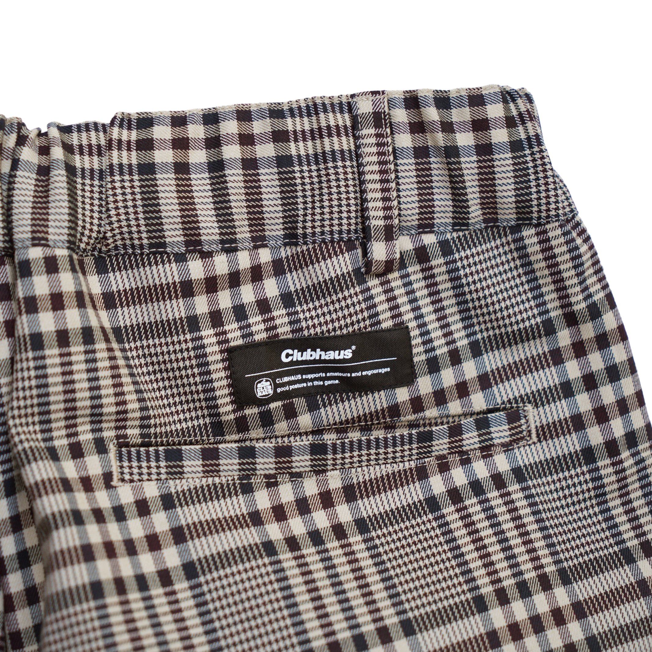CLUBHAUS Center Press Easy Shorts - Beigecheck