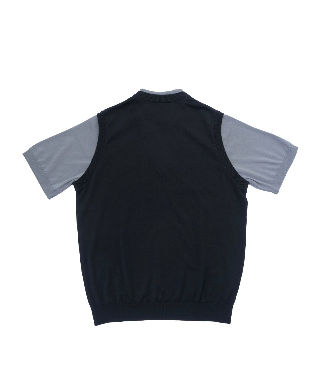 CLUBHAUS Fake layered Vest + Polo - Black/Gray