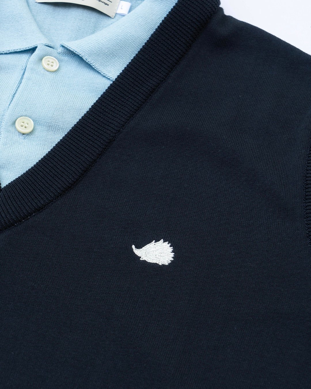 CLUBHAUS Fake layered Vest + Polo - Navy/Lt.Blu