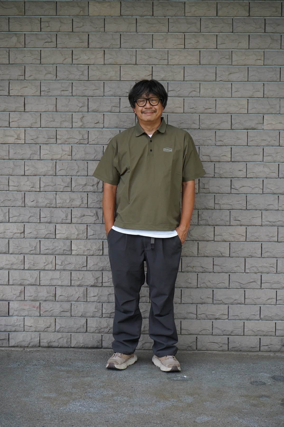 新品/CLUBHAUS RibbedHem Polo - Khaki Lサイズ 新品/CLUBHAUS RibbedHem Polo - Khaki L