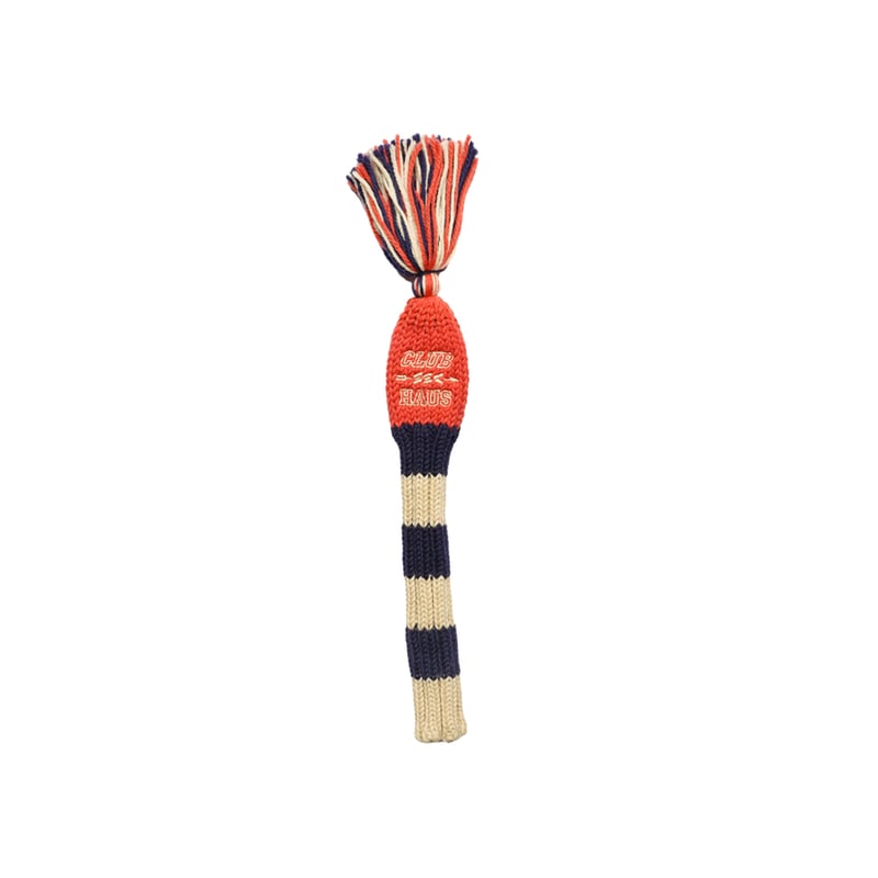 SSC x Clubhaus Knit Headcover - Orange Red/Navy