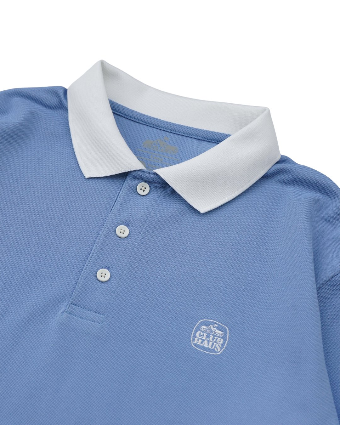 CLUBHAUS Standard L/S Cleric Polo - Sax/White |