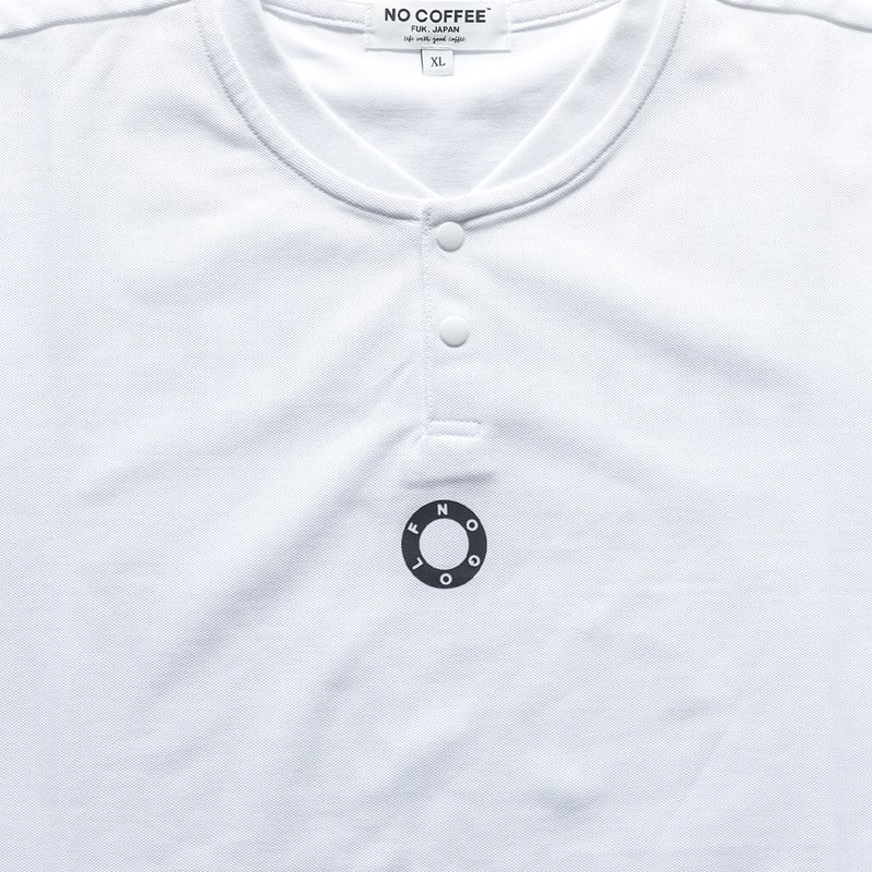 NO GOLF HENRY NECK POLO SHIRT SS COOLMAX - Whit