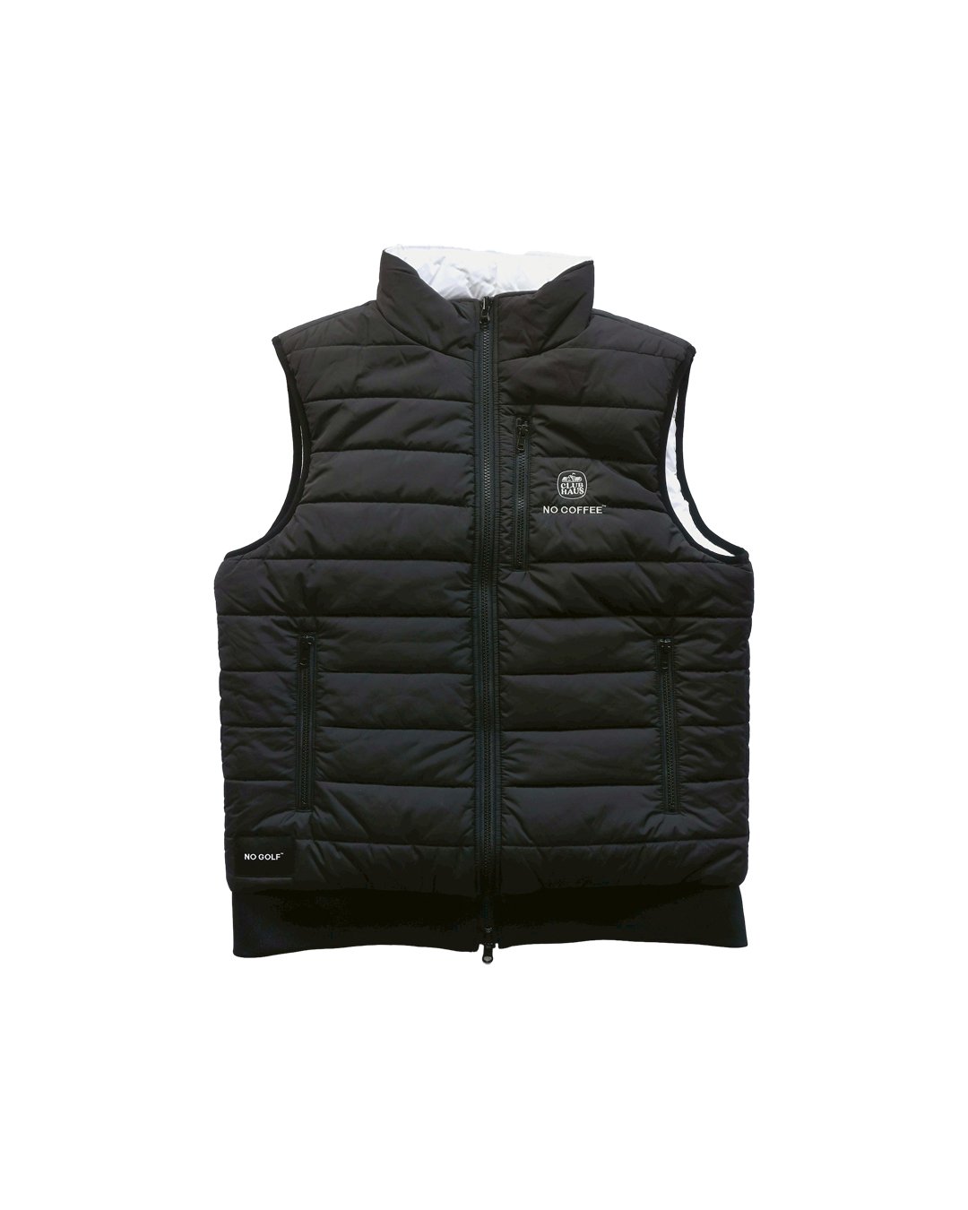 clubhaus no golf クラブハウス リバーシブルダウンベスト M NO GOLF PADDED REVERSIBLE VEST - Black/White |