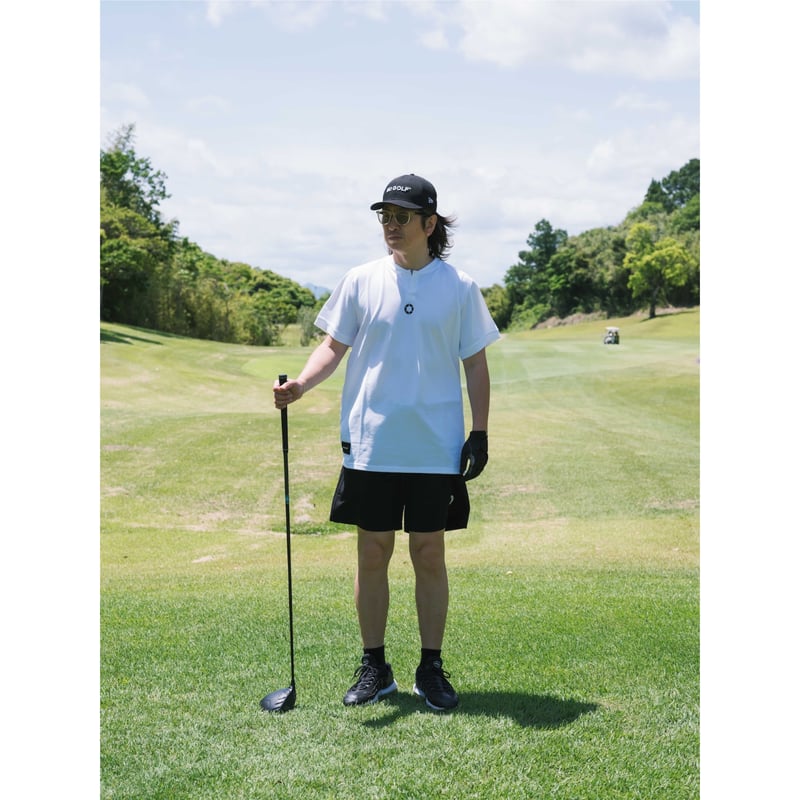 NO GOLF HENRY NECK POLO SHIRT SS COOLMAX - Blac