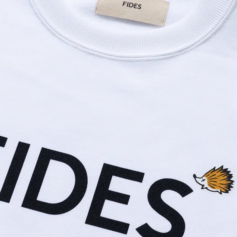 FIDES × CLUBHAUS Logo Crew Neck - White | CLUBH
