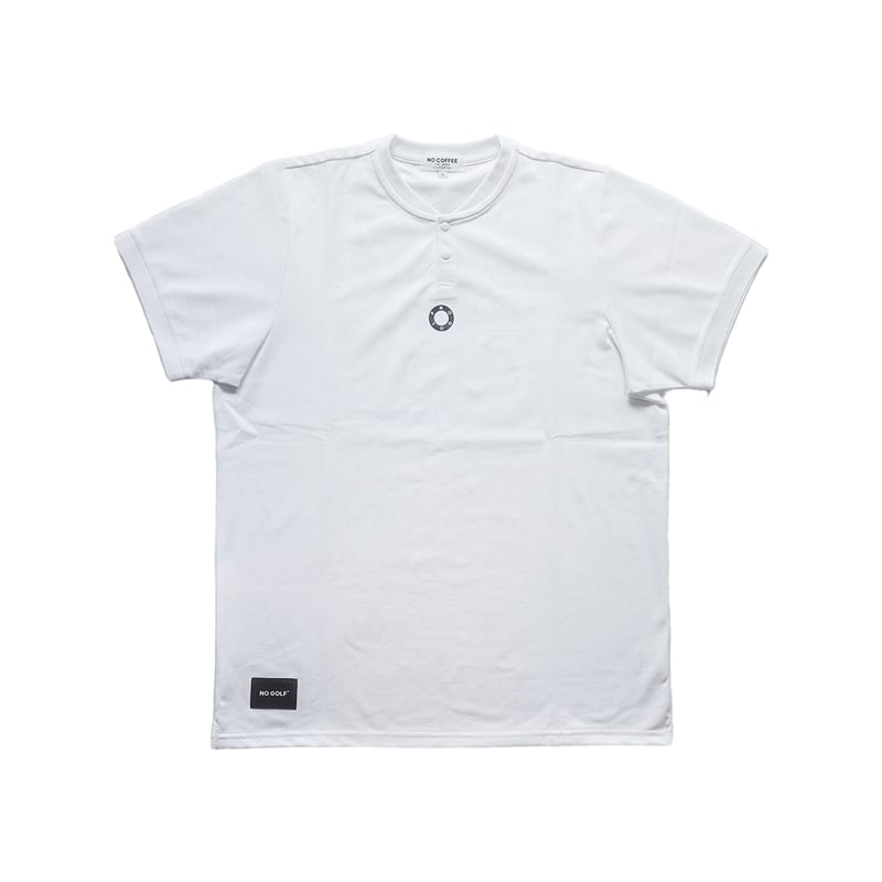 NO GOLF HENRY NECK POLO SHIRT SS COOLMAX - Whit