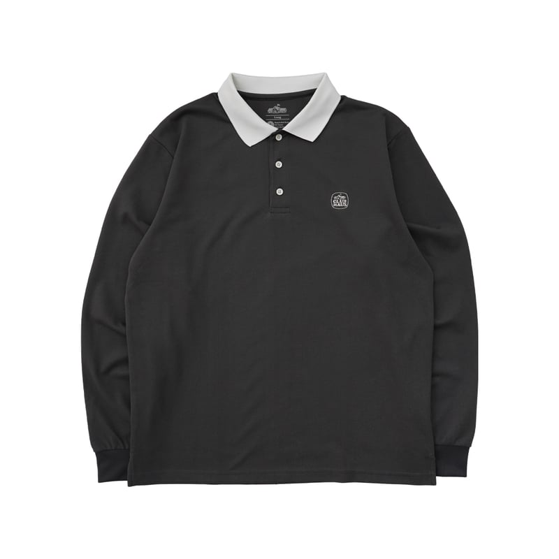 CLUBHAUS Standard L/S Cleric Polo - Gray/White