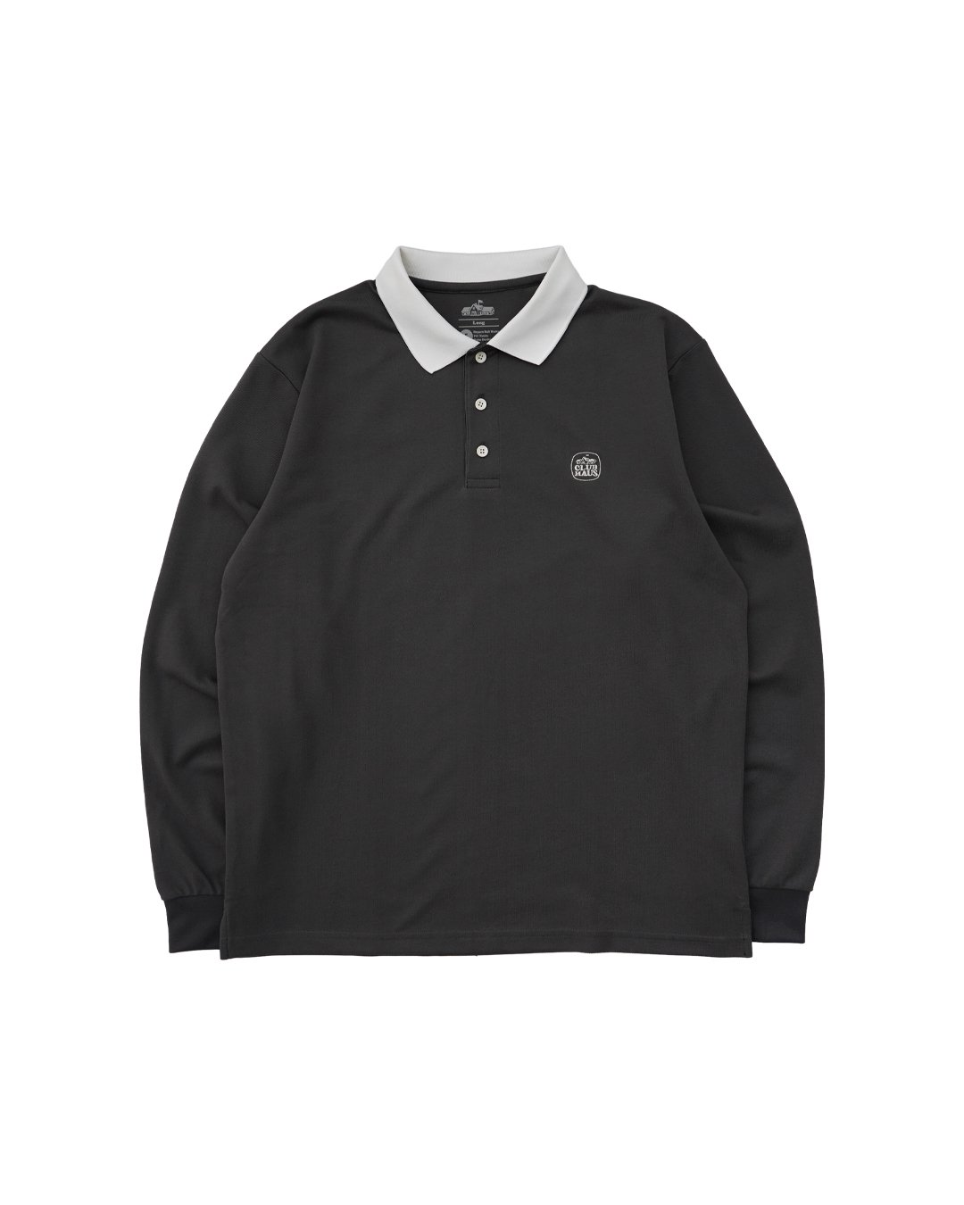 CLUBHAUS Standard L/S Cleric Polo - Gray/White
