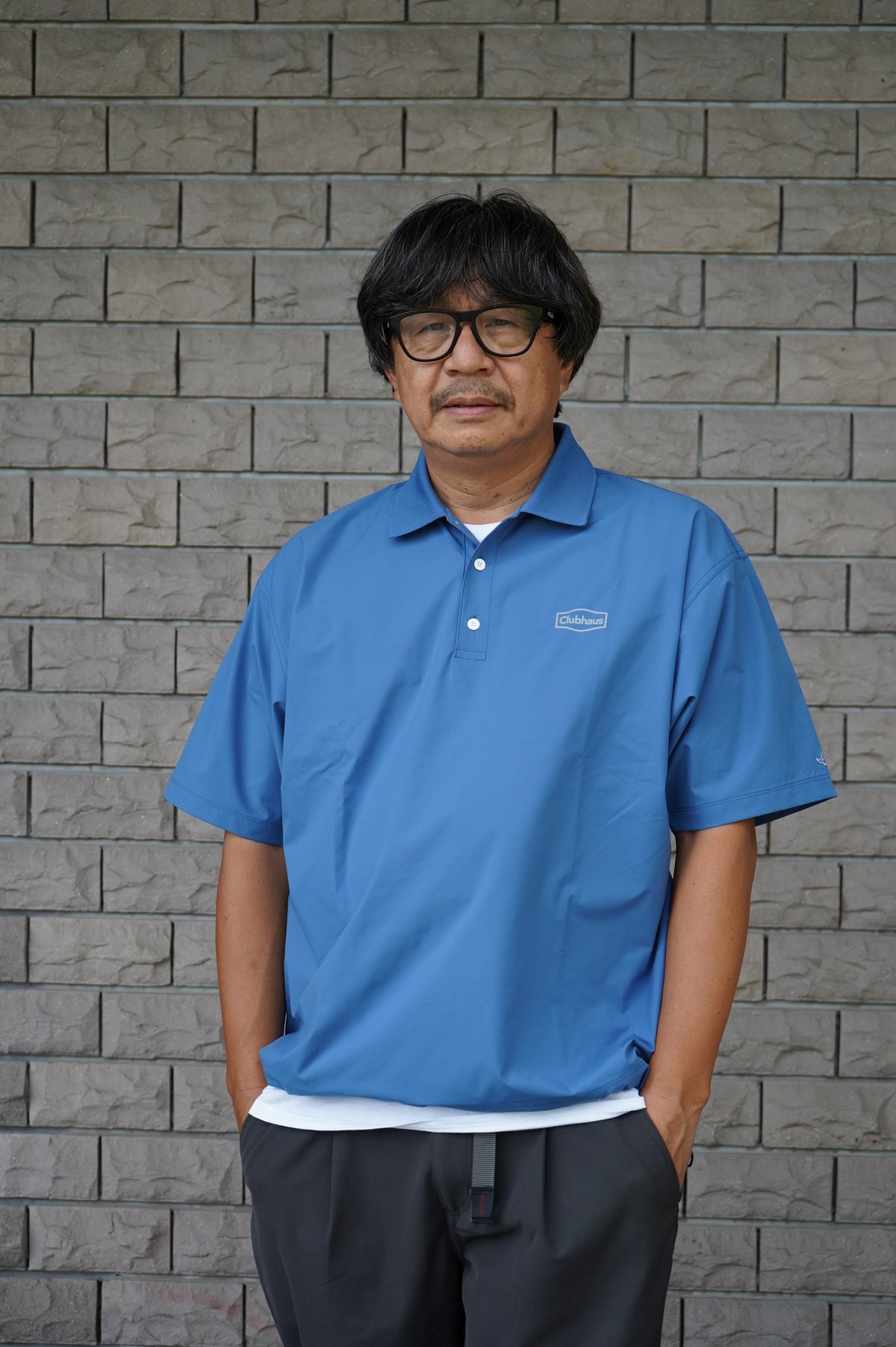 clubhaus ナイロンピステ ネイビー L CLUBHAUS Reflective Polo - Blue | CLUBHAUS | クラ