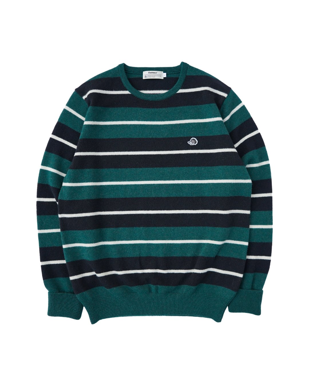 CLUBHAUS L/S Crewneck Knit - Green/Navy/White |