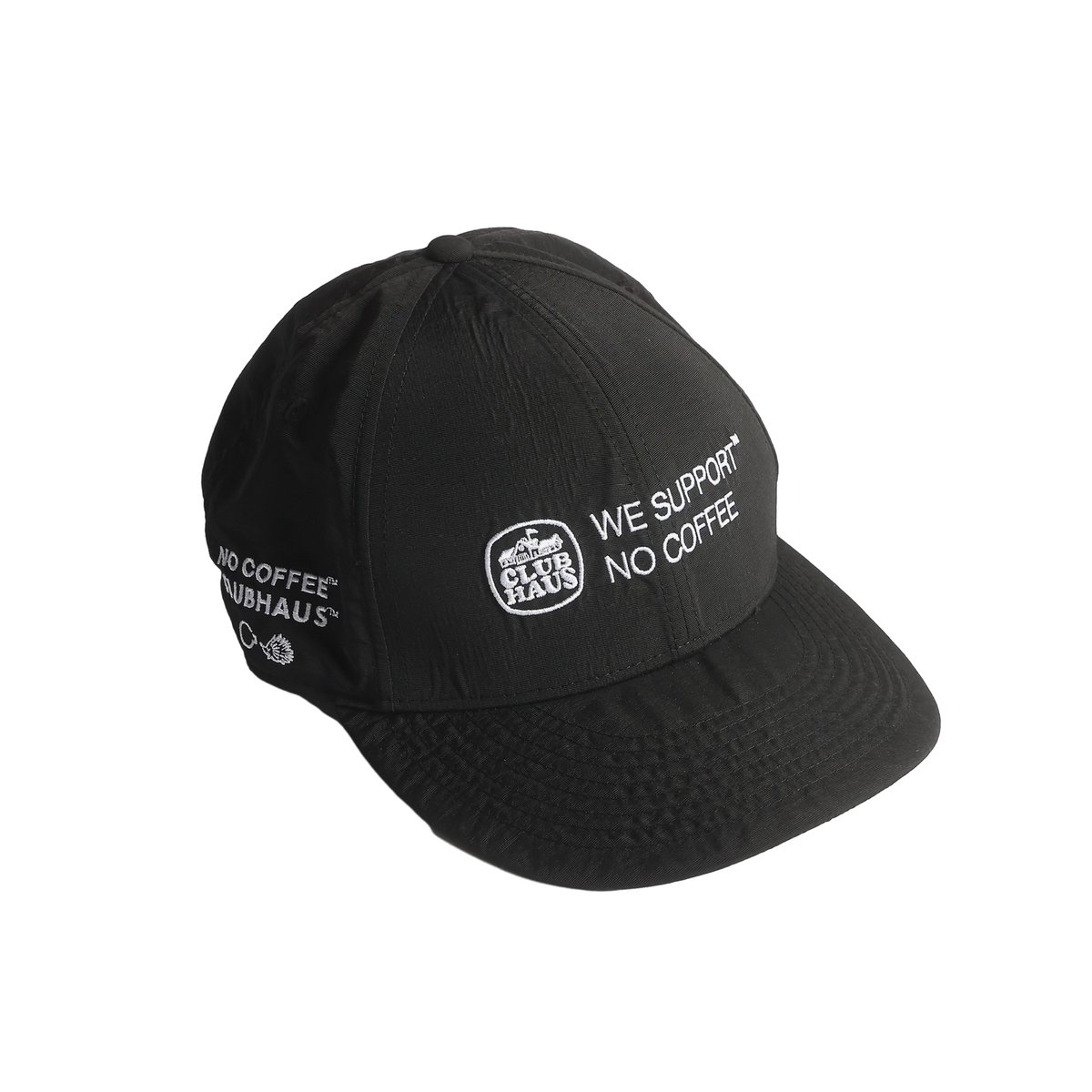 NO COFFEE × CLUBHAUS NYLON CAP - Black
