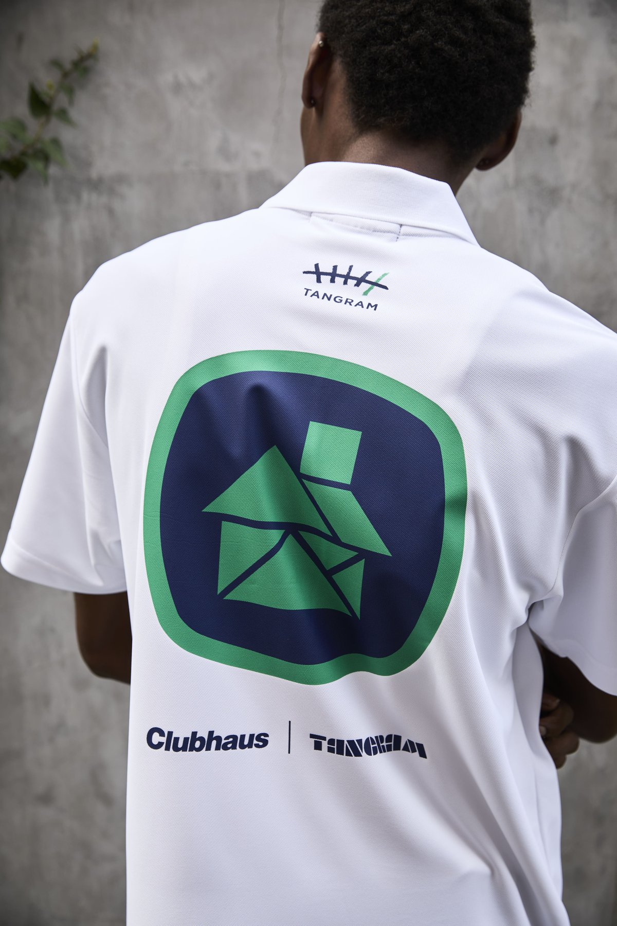 Clubhaus × TANGRAM ポロシャツ ○CLUBHAUS×TANGRAM 5th Anniv. Polo - White | CLU