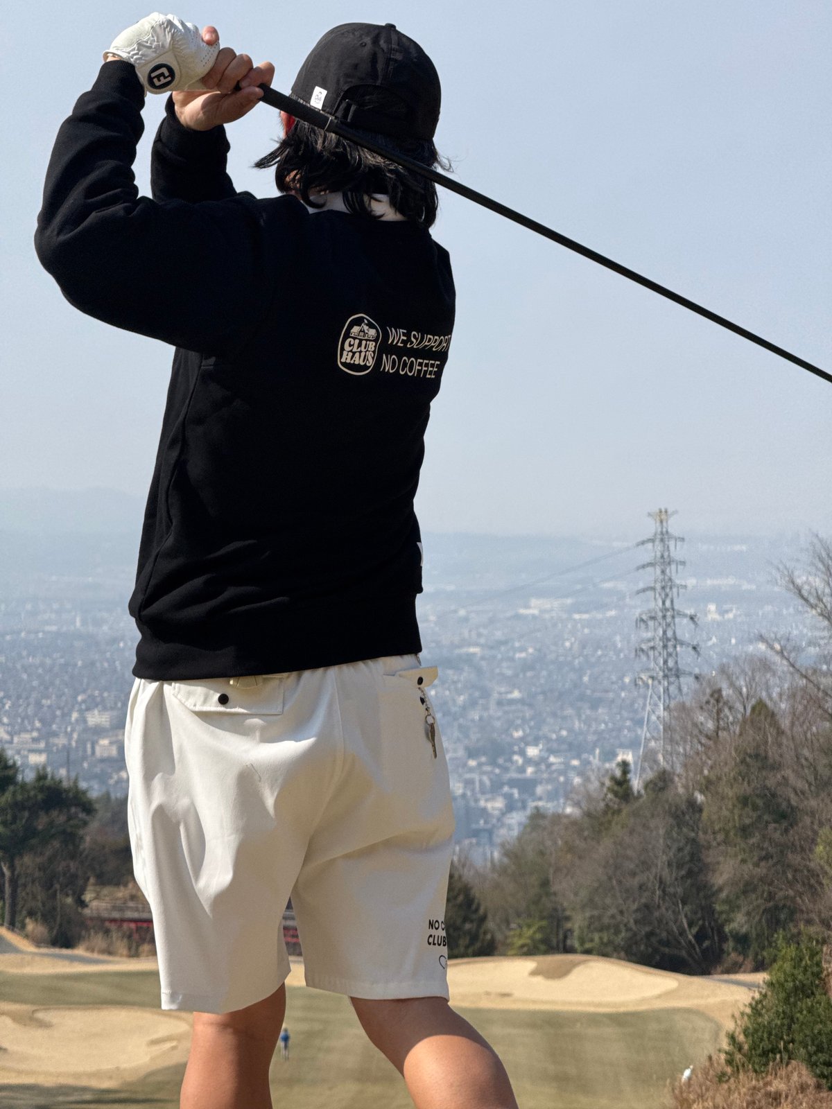 NO COFFEE × CLUBHAUS CREW SWEAT SHIRT - Black | NO COFFEE × CLUBHAUS CREW SWEAT SHIRT - Black |