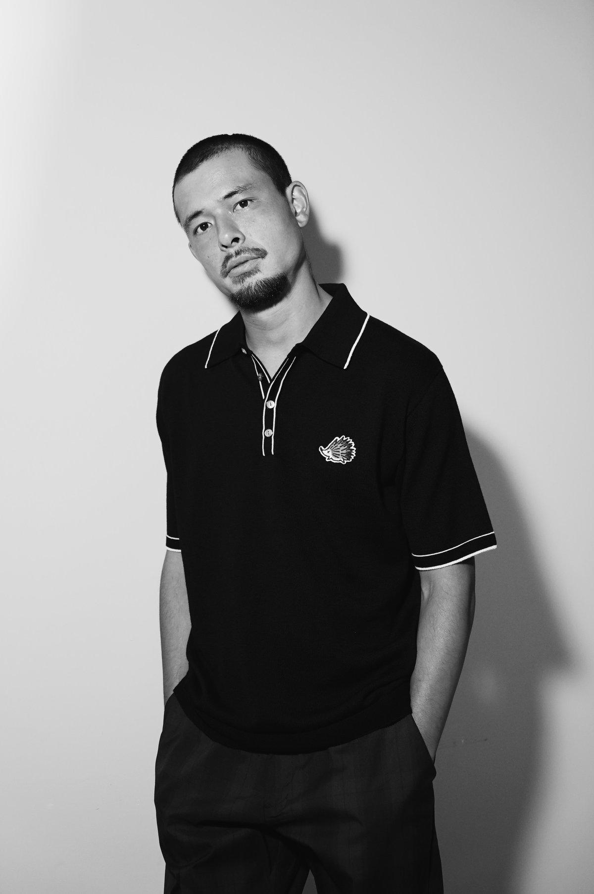 clubhaus × HIIT コラボポロシャツ 黒 Wedgehog GrayScale Knit Polo - Black | CLUBHAUS