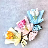 Classic Tulip mini Bouquet- ブラックリボンのチューリップミニブーケ