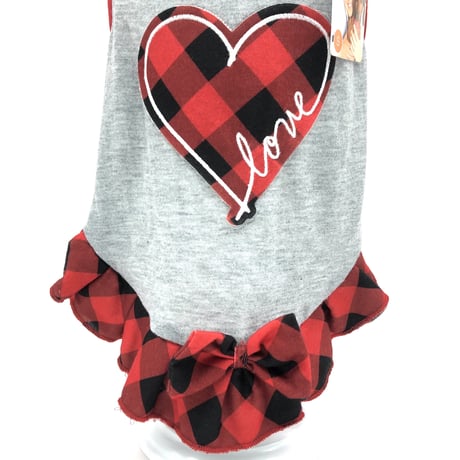 エレンのドッグウエア【Love】グレーワンピース　／　S size