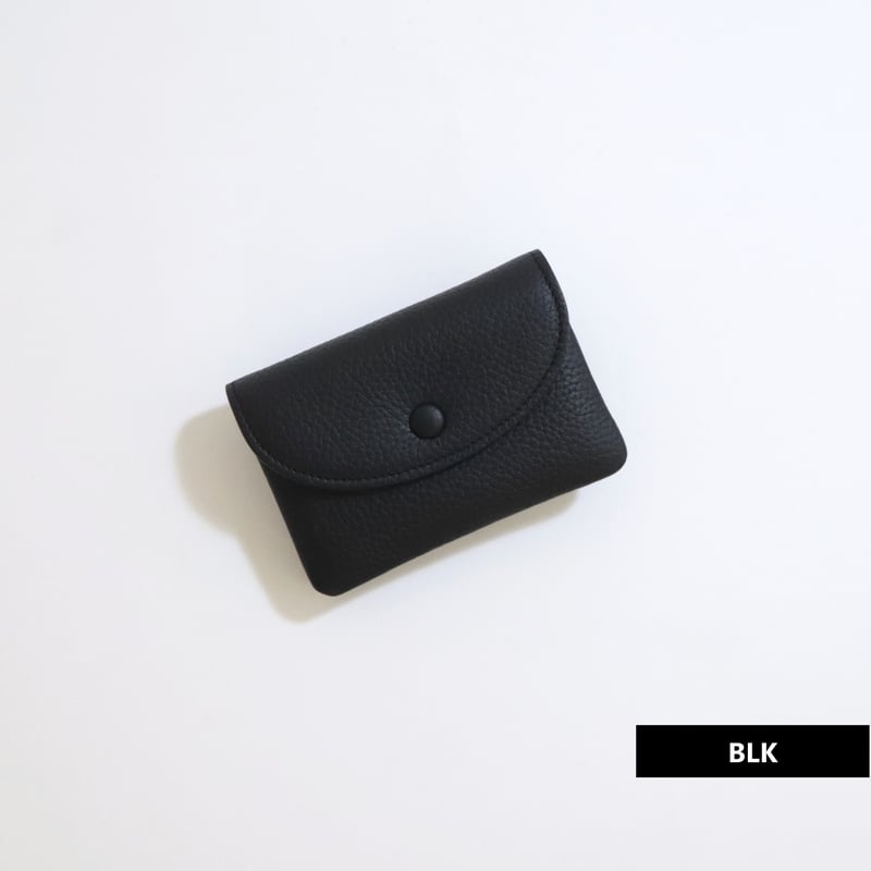 STUDIO LA CAUSE ブラックレザー ミニ財布 在庫限り・ラスト1点】STUDIO LA CAUSE シュリンクレザー 内縫い