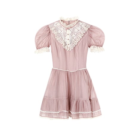 French doll lace tiered dress（No.050571）【pink】
