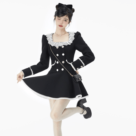 一部即納♡Bitter sweet frill dress（No.041205）【black】