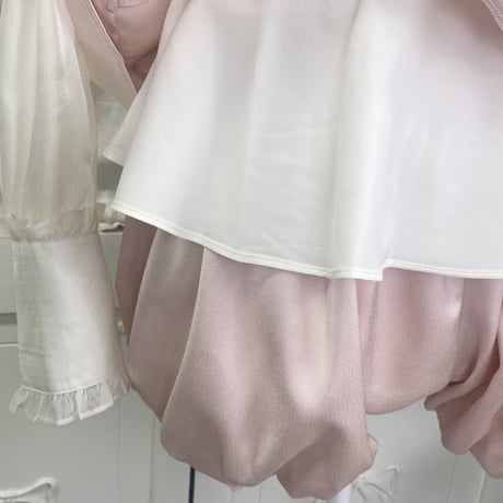 一部即納♡Baby pink satin bijou setup & bijou blouse（No.050413）