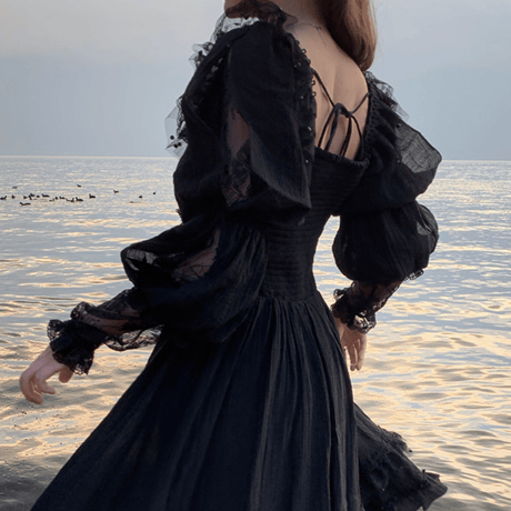 Dressy frill corset like dress（No.050321）【black】