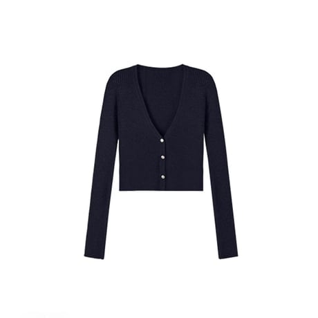 Chic petit ribbon point pleats tweed camidress &  slim knit cardigan（No.050801）【blue】