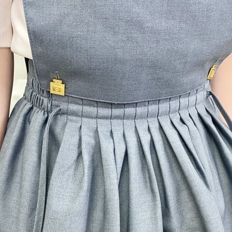 一部即納♡3way apron dress ＆ camellia blouse setup （No.050428）【gray】