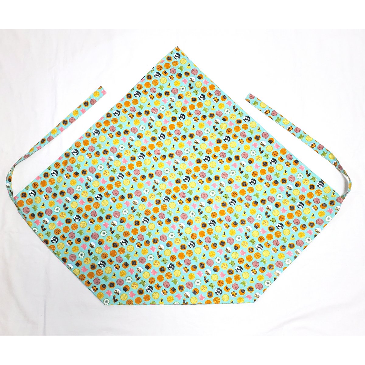 キャリーケースカバー（ミントグリーン色地にお煎餅ねこ柄） | おー