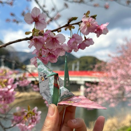 伊豆 絶景 折り紙 3種セット 6枚入 日本製｜和紙風 伊東 東伊豆 河津 お土産 観光 地元デザイン 伝統工芸 鶴の折り方付 プチギフト プレゼント 贈り物 景品 大室山 金目鯛 河津桜 いずみーる
