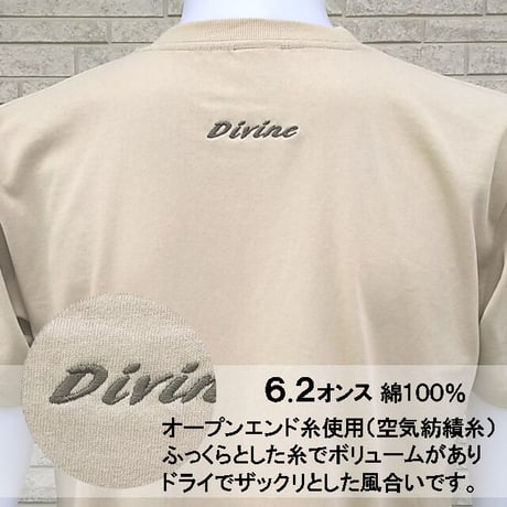 Ｔシャツ   Divine  刺繍☆ライトベージュ