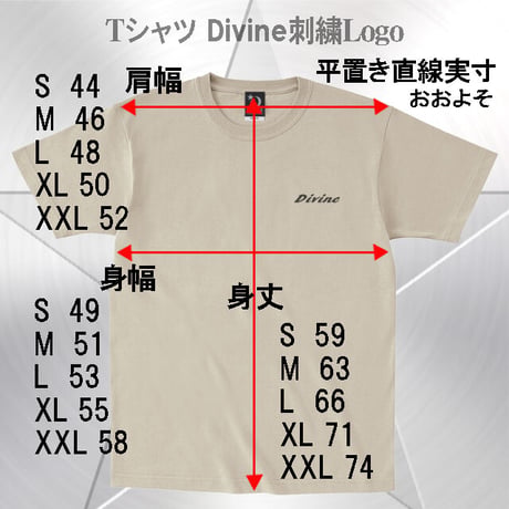Ｔシャツ   Divine  刺繍☆ライトベージュ
