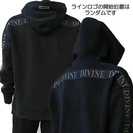 Zipパーカー 【 LOGO LINE 】 BLACK
