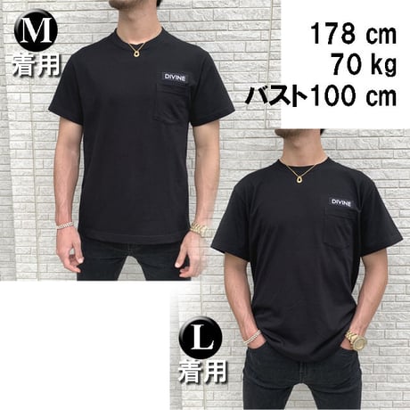 Ｔシャツ   DIVINE 刺繍★BLACK★ LTs003