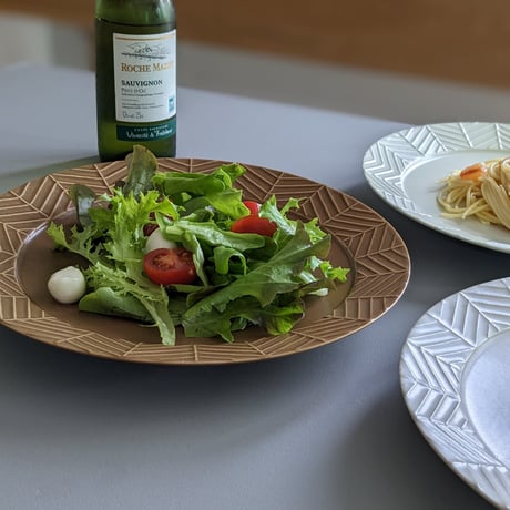 YABANE　24㎝リムプレート　モカブラウン