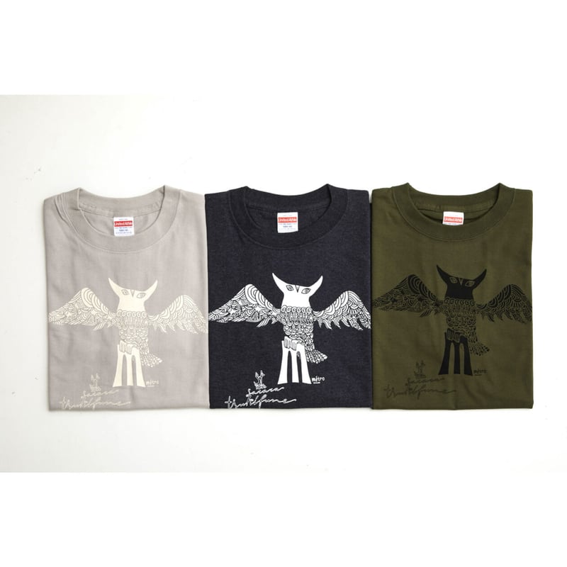安齋肇デザイン/Tシャツ/ライトグレー×クリームプリント 安齋肇デザイン/Tシャツ/ライトグレー×クリームプリント