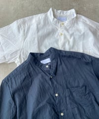 【SALE】 <men> MANUAL ALPHABET（マニュアルアルファベット）コットンリネン バンドカラーシャツ（MA-S-783）