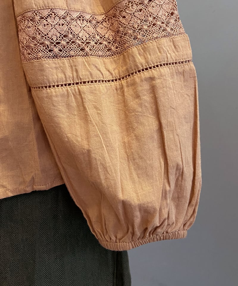 women> MICA&DEAL(マイカ＆ディール)ラウンドレースブラウス長袖