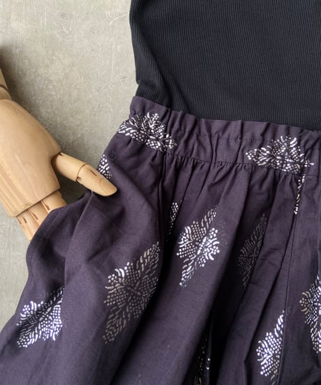 【SALE】<women> ne Quittez pas(ヌキテパ) Cotton Linen Foil Print Rib Combi Dress（010451GV1） ●送料無料●