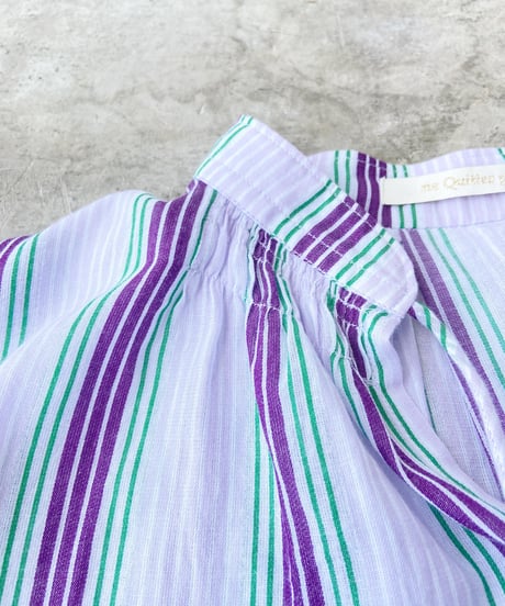 <women>ne Quittez pas(ヌキテパ)Cotton Voile Stripe French Sleeve Blouse(010241WQ1)●送料無料●