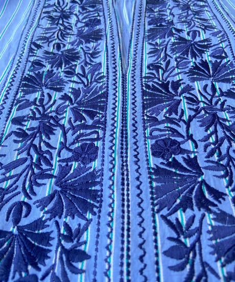 <women>ne Quittez pas(ヌキテパ)Poplin Stripe Flower Embroidery Sleeveless Dress(010561WR2)●送料無料●