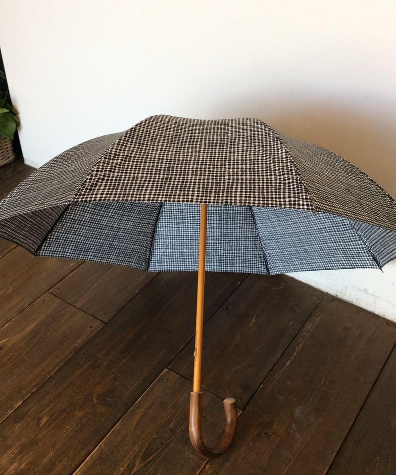 【新品未使用】Bon Bon Store 傘 ドローイングチェック ドローイングチェック折りたたみ傘（ネイビー） - BonBonStore