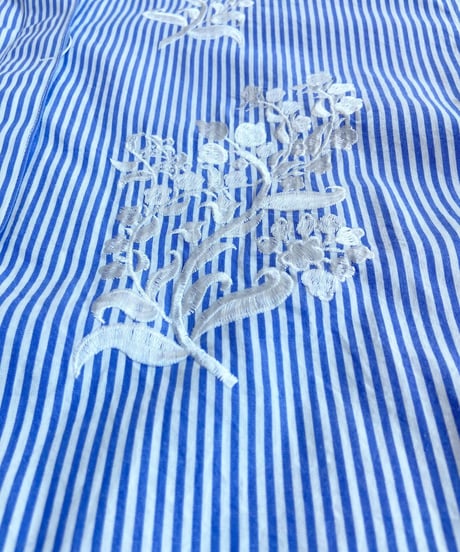 <women>ne Quittez pas(ヌキテパ)Cotton Poplin Mimosa Embroidery Shirt(010161WH1)●送料無料●