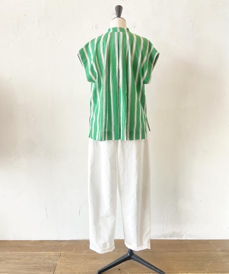 <women>ne Quittez pas(ヌキテパ)Cotton Voile Stripe French Sleeve Blouse(010241WQ1)●送料無料●