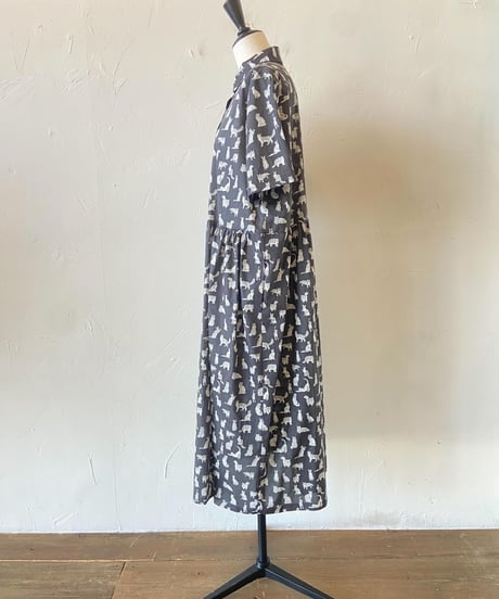 <women> Vent d’ouest(ヴァンド ウエスト)  リバティタナローン　ギャザーワンピース  ●送料無料●