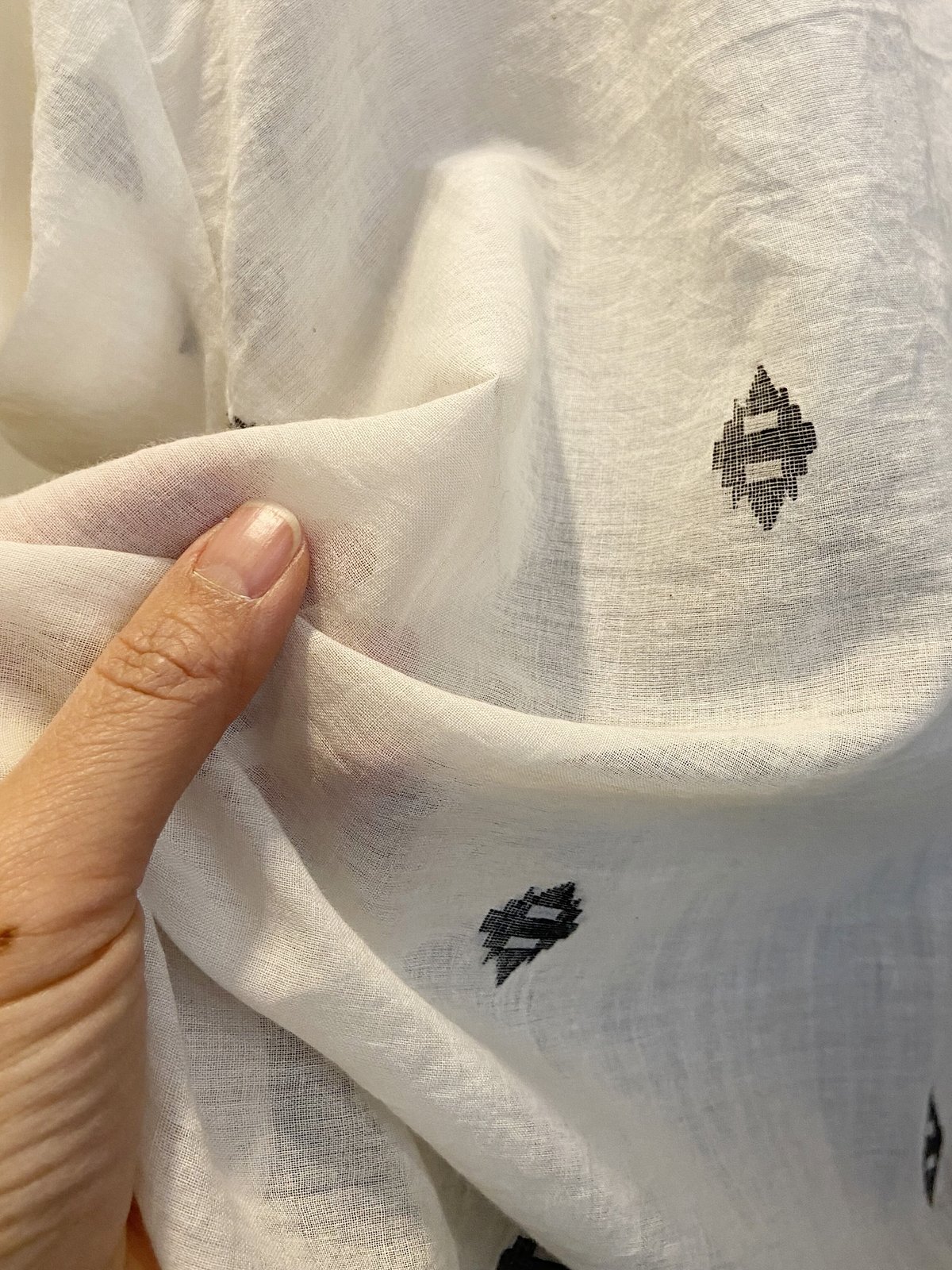 bunai KHADI コットン　伝統織　ブラウス　L ネイビー　カシュクール kachua online shop